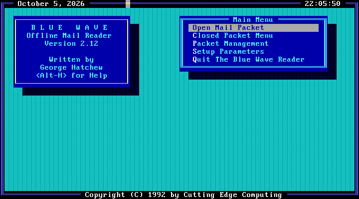 Blue Wave Main Menu