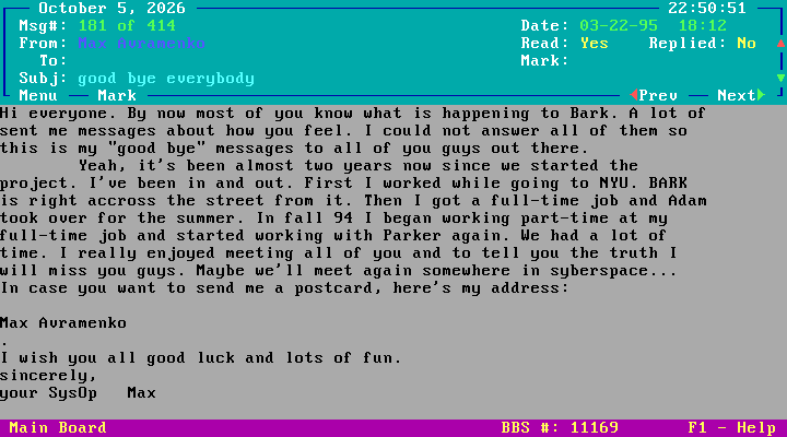 Max says goodbye
