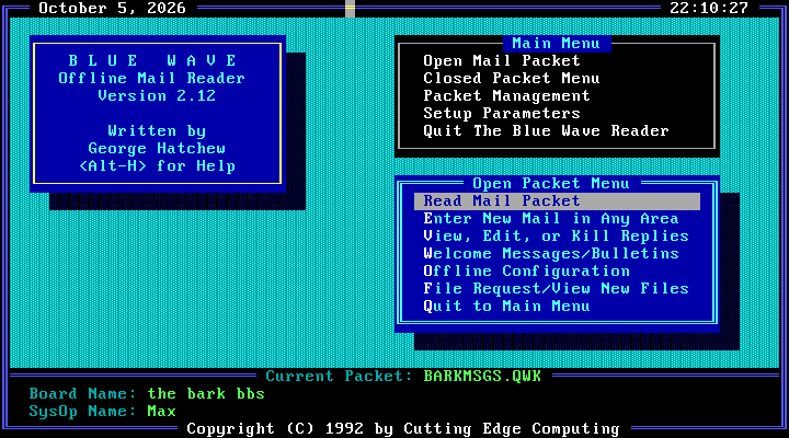 Blue Wave Packet Menu
